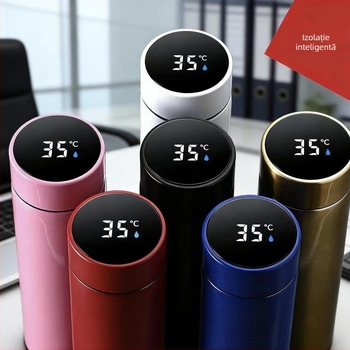 Cană din oțel inoxidabil 304, izolată pe vid, cu afișaj de temperatură, capacitate mare, sticlă de apă inteligentă pentru bărbați și femei