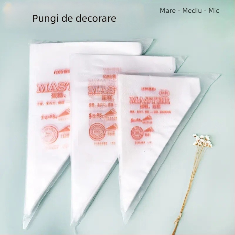Set de pungi pentru decorare cu duze, instrumente pentru hrana bebelușilor, set complet de forme de copt și pungi de decorare frișcă de unică folosință