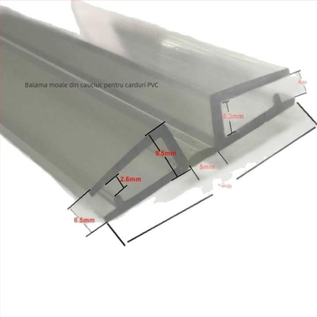 Axă flexibilă din PVC, balama de pliere ultra‑lungă, întărită după modelul frunzei de lotus, balama pătrată plată pentru panouri, fără ax
