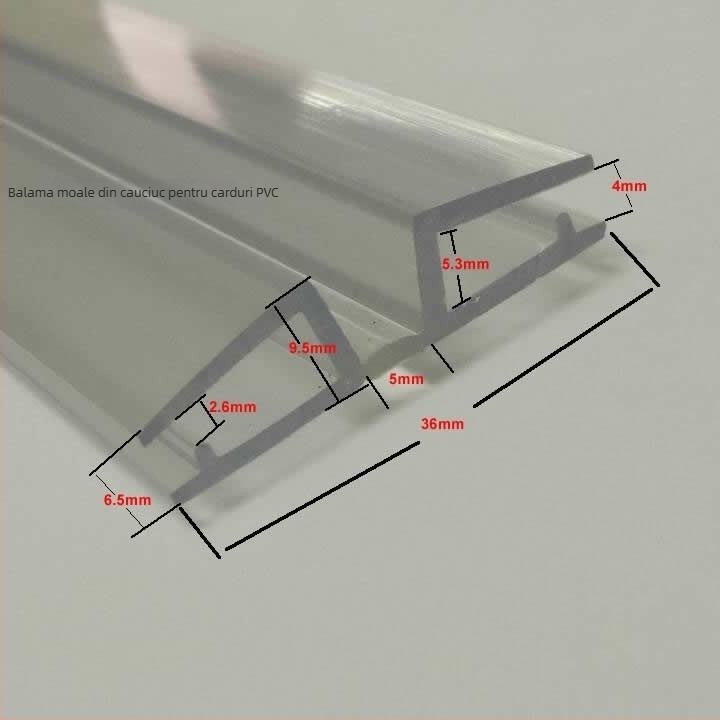 Axă flexibilă din PVC, balama de pliere ultra‑lungă, întărită după modelul frunzei de lotus, balama pătrată plată pentru panouri, fără ax