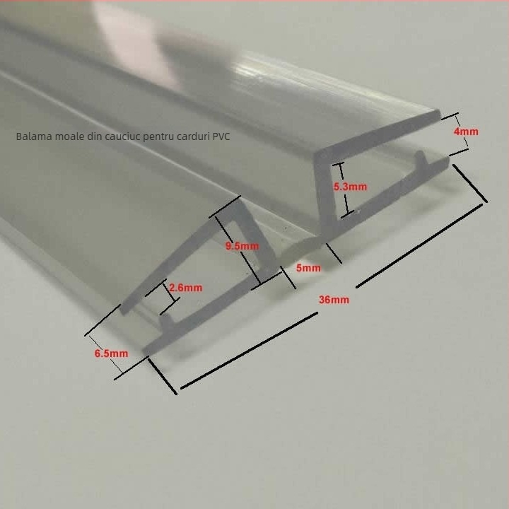 Axă flexibilă din PVC, balama de pliere ultra‑lungă, întărită după modelul frunzei de lotus, balama pătrată plată pentru panouri, fără ax