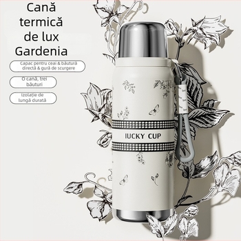 Gardenia cană izotermă inteligentă cu afișaj de temperatură, din oțel inoxidabil 316, capacitate mare, pentru exterior