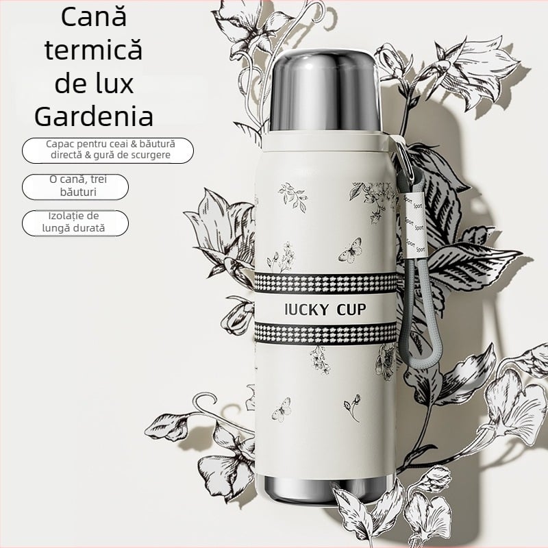 Gardenia cană izotermă inteligentă cu afișaj de temperatură, din oțel inoxidabil 316, capacitate mare, pentru exterior