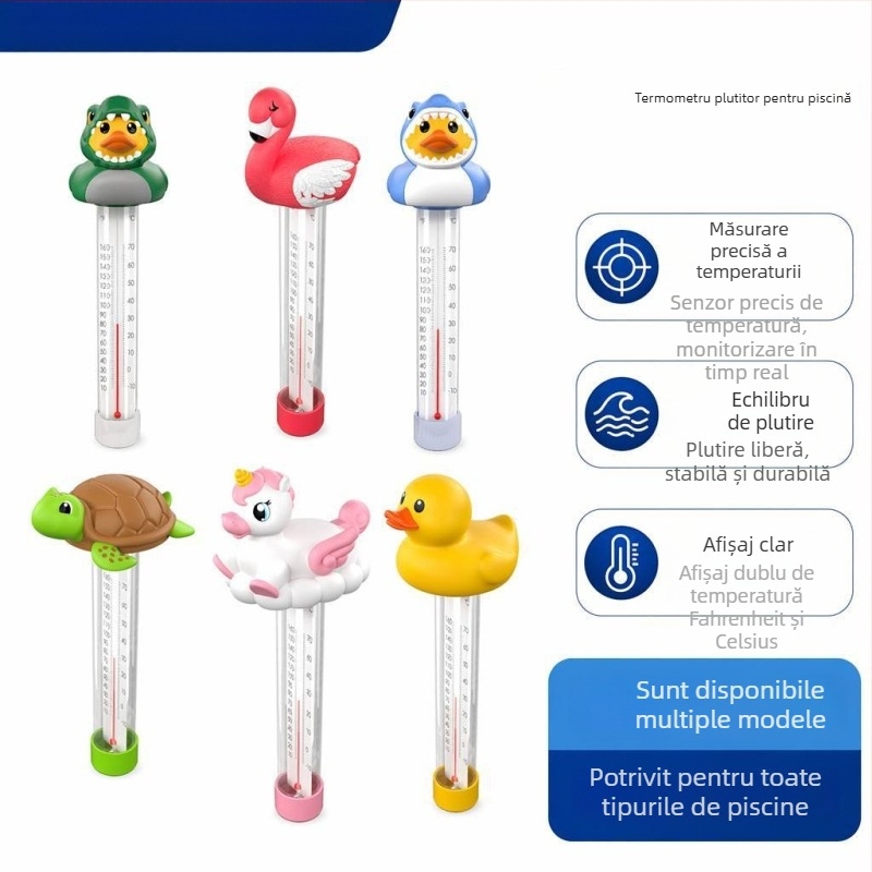 Termometru plutitor pentru piscină cu design animal, termometru de apă multifuncțional, -10 la 70 °C