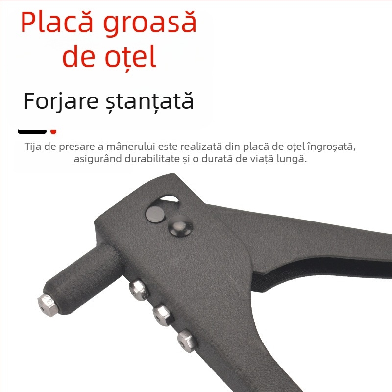Set pistolă de nituri manual pentru balamalele porților și ferestrelor – unealtă economică de efort, 110 piese în husă verde, 4 pistoale, diametre 2,4/3,2/4,0/4,8 mm