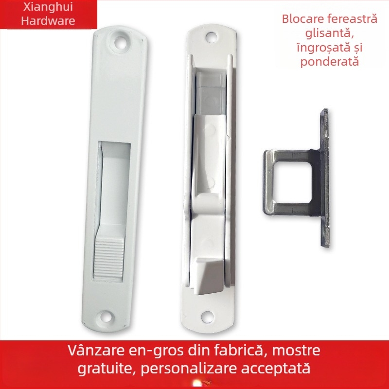 Încuietoare cu atingere automată din aliaj de aluminiu pentru ferestre cu tâmplă și uși glisante; încuietoare veche cu cârlig pentru fereastra glisantă; accesoriu încuietor fereastră glisantă