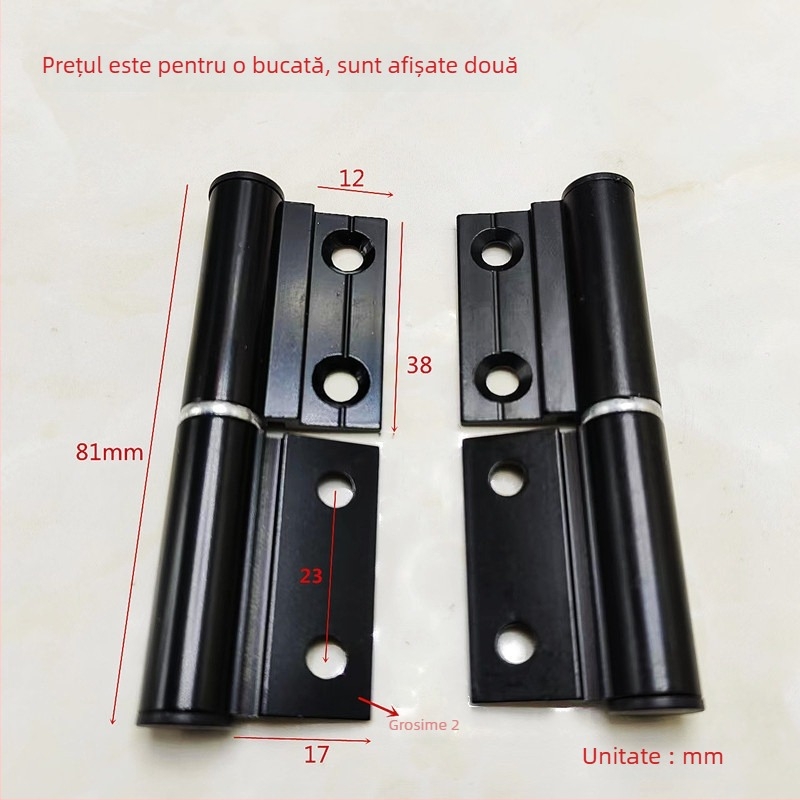 Balama detașabilă pentru ușa glisantă de separare a băii, aliaj de aluminiu cu barieră termică, balama ascunsă pentru ușă pliantă