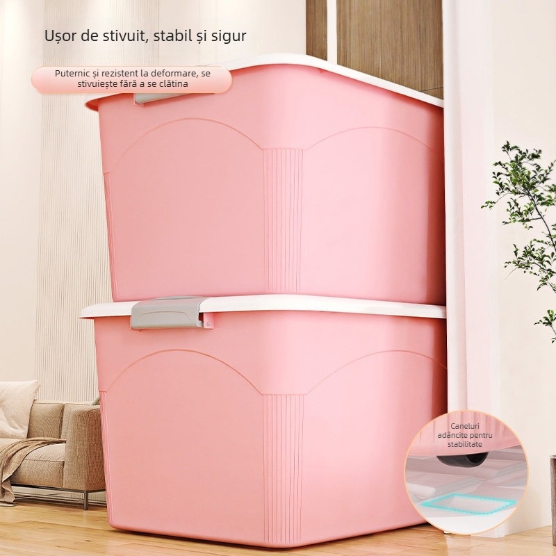 Cutie mare de plastic pentru depozitare, pentru uz casnic, capacitate extra-large pentru haine și pături