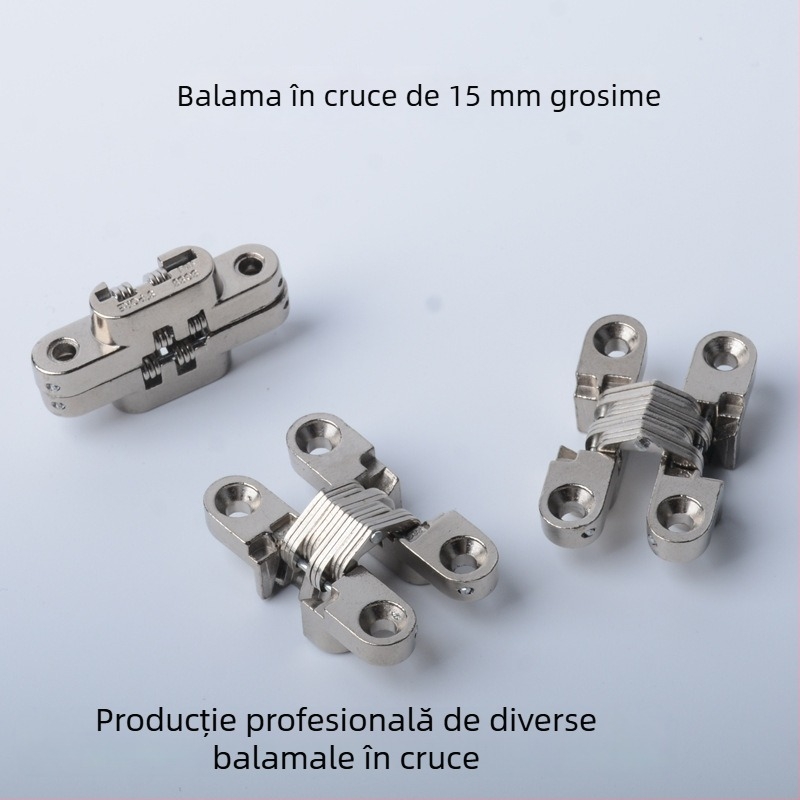 Balama încrucișată ascunsă pentru uși pliabile, solidă și îngroșată, montaj ascuns pe blat