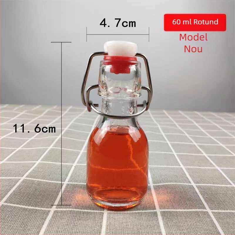 Lock&Lock sticlă de vin – sigilată, transparentă, îngroșată, recipient pentru băuturi; sticlă goală pentru lichior, lapte și suc; 60ml rotund, 250ml, 500ml, 1000ml; opțiuni Kraft hârtie.