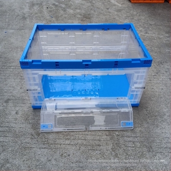Cutie pliabilă de depozitare din plastic, transparentă, cu ușă ce se poate deschide
