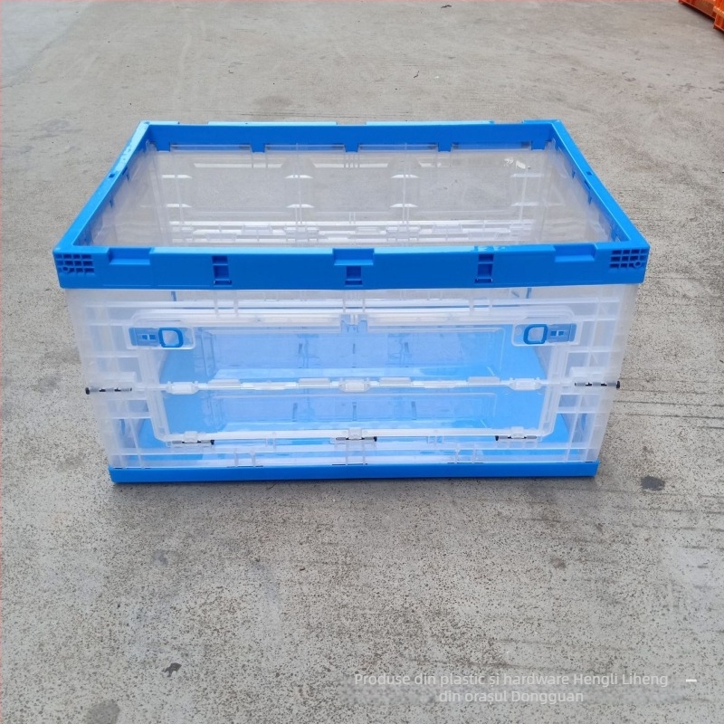 Cutie pliabilă de depozitare din plastic, transparentă, cu ușă ce se poate deschide