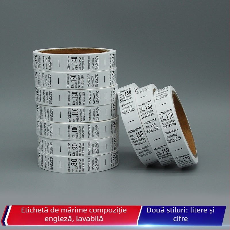 Etichetă de mărime pentru haine și textile de casă, etichetă pentru guler și cod alfabet, accesoriu curea sintetic