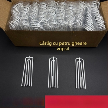 Cârlig de perdeu din oțel inoxidabil cu patru dinți și cârlig în formă de S – accesorii pentru țesături