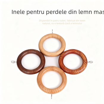 Ineluri de perdea din lemn masiv, accesorii decorative din lemn