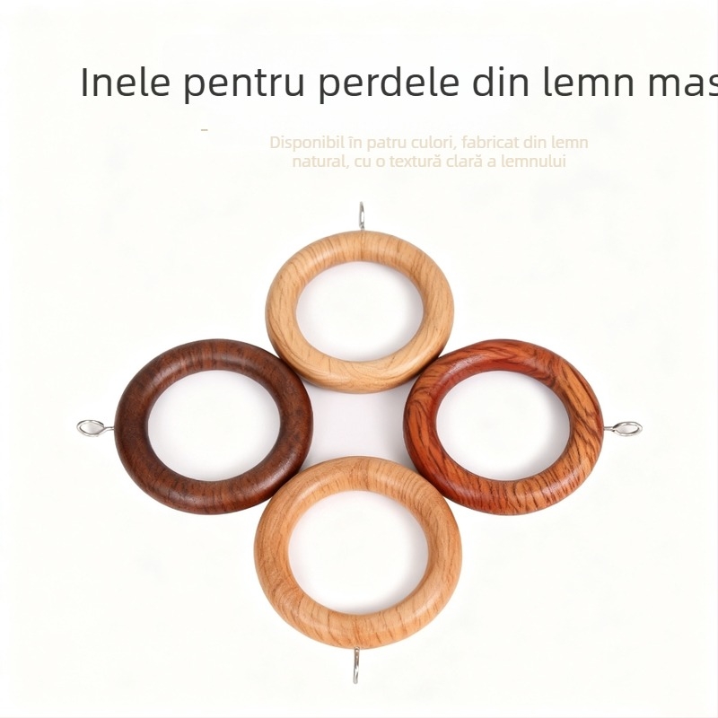 Ineluri de perdea din lemn masiv, accesorii decorative din lemn