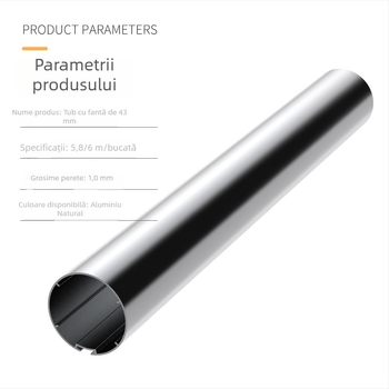 Tub rulare din aliaj de aluminiu, canală 38/43, accesorii pentru perdele, culoare naturală