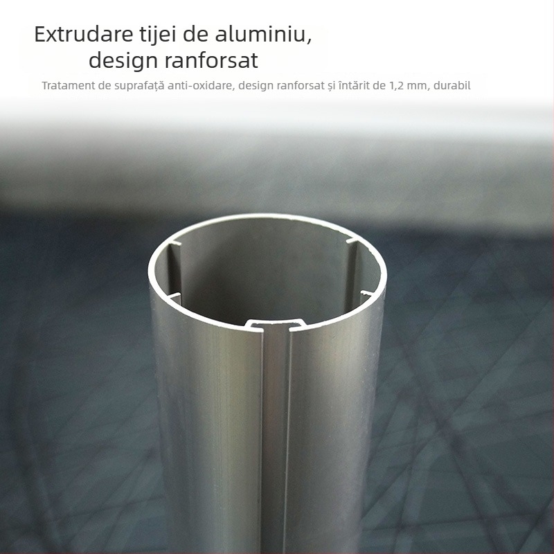 Tub rulare din aliaj de aluminiu, canală 38/43, accesorii pentru perdele, culoare naturală