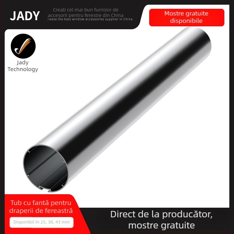 Tub rulare din aliaj de aluminiu, canală 38/43, accesorii pentru perdele, culoare naturală