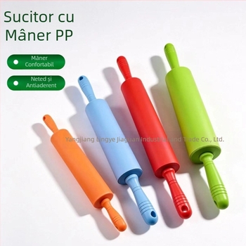 Rulou din silicon cu mâner din plastic, dimensiuni mici, medii și mari, instrument de cofetărie pentru uz casnic pentru copii