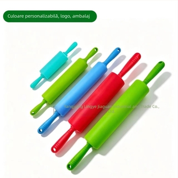 Rulou din silicon cu mâner din plastic, dimensiuni mici, medii și mari, instrument de cofetărie pentru uz casnic pentru copii