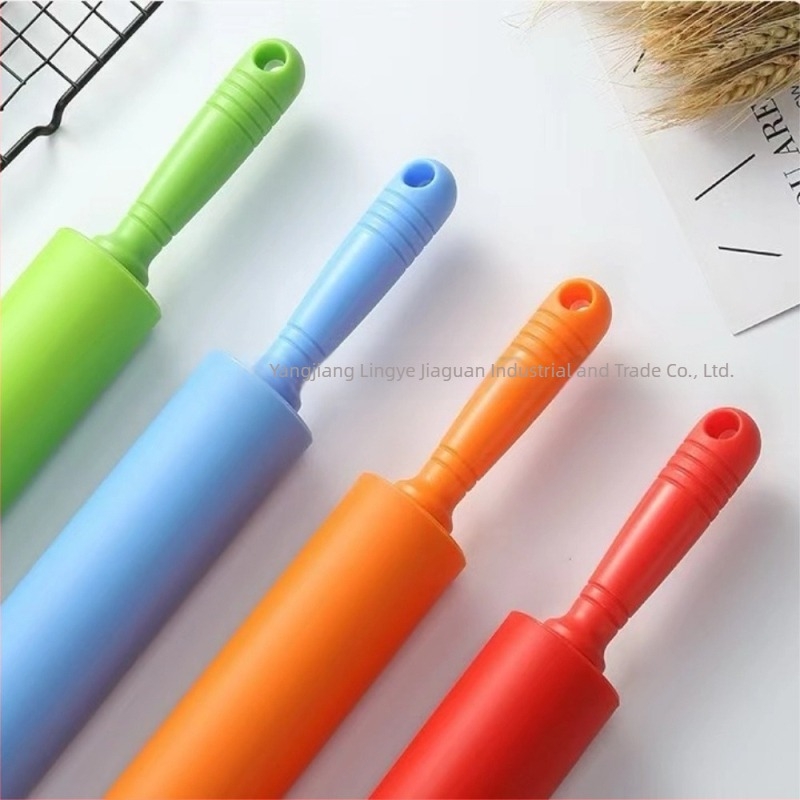 Rulou din silicon cu mâner din plastic, dimensiuni mici, medii și mari, instrument de cofetărie pentru uz casnic pentru copii