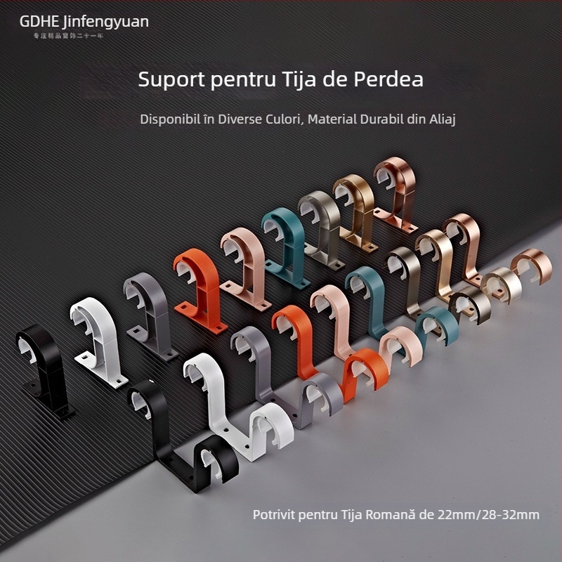 Suport pentru tijă romană din aliaj de aluminiu, montaj superior pentru o singură sau dublă tijă, accesorii pentru șină de perdele