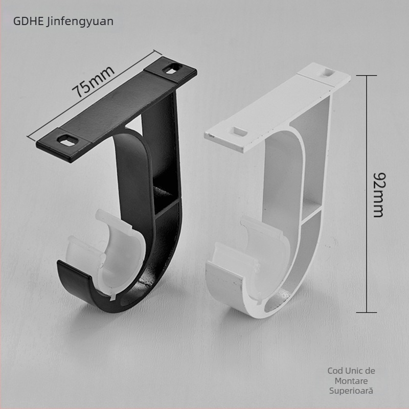 Suport pentru tijă romană din aliaj de aluminiu, montaj superior pentru o singură sau dublă tijă, accesorii pentru șină de perdele