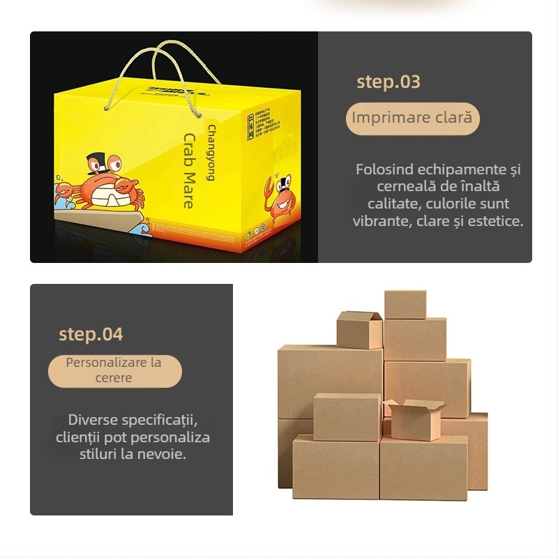 Cutie de depozitare personalizată, în loturi mici, lungă, din carton ondulat, cutie mare de ambalaj pătrată pentru mutare
