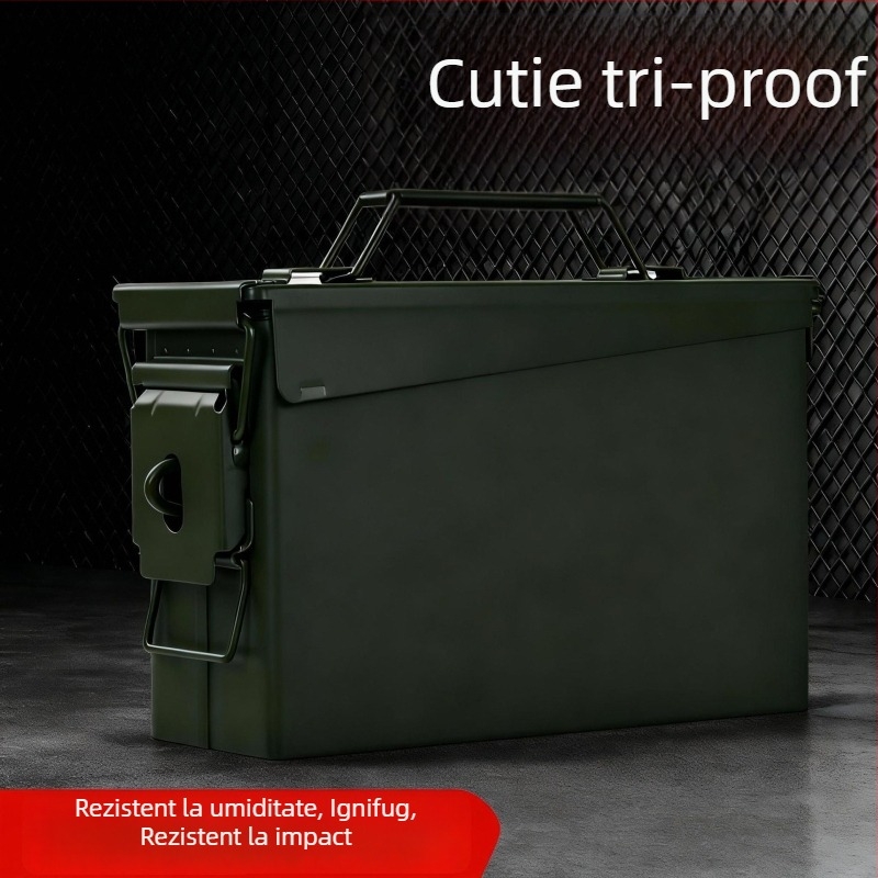 Cutie portabilă din metal pentru unelte, cu protecție triplă, cutie laterală pentru motocicletă, cutie de unelte multifuncțională