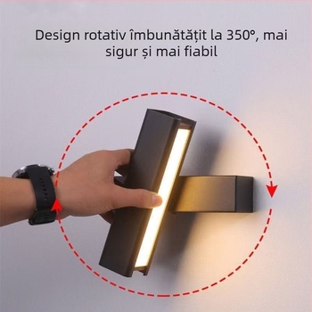 Lampa de perete rotativă pentru dormitor și sufragerie, iluminare ambientală, design minimalist modern