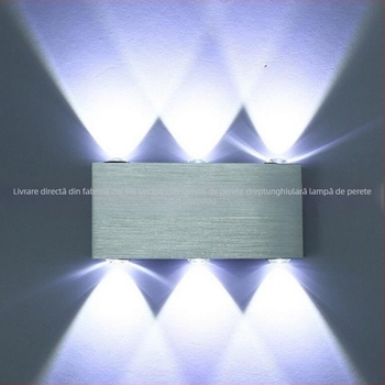 Lampă de perete LED dreptunghiulară, din aluminiu - 2W/4W/6W/8W