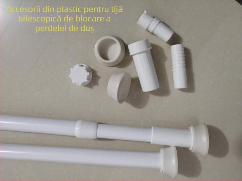 Tub extern de 25 mm cu închidere pentru bara de uscat haine, husă de protecție pentru tijă, tijă telescopică de susținere, capac inferior pentru bara de perdea și pentru bara de duș, accesorii din plastic