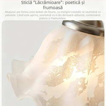 Lampa de perete franțuzească vintage, stil crem retro, pentru dormitor și sufragerie