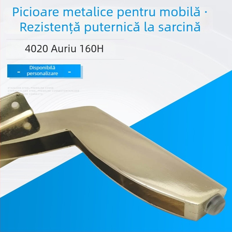 Picioare de mobilier din oțel inoxidabil cu finisaj auriu – pentru canapea și măsuțe de cafea, model 4020