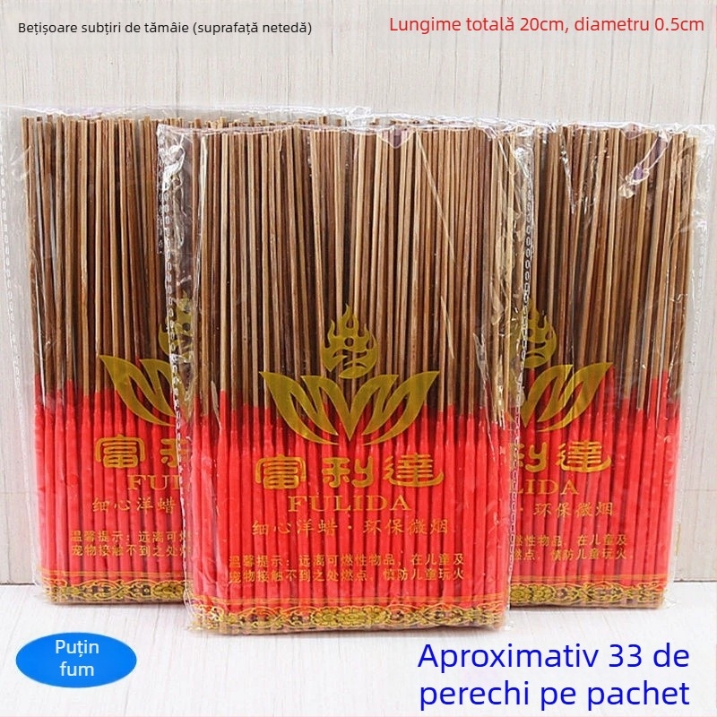 Lumânări roșii din bambus, pe bețe, subțiri, suprafață netedă, fără text, pentru iluminare casnică, ocazii festive, pachet de 33 perechi