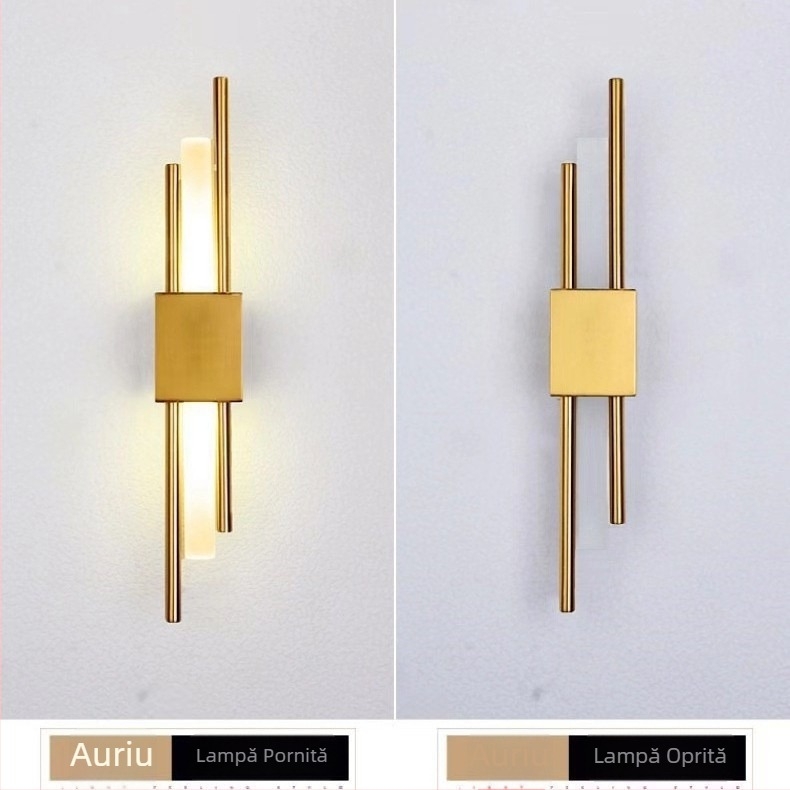 Lampa de perete fără găuri, încărcabilă, lux pentru living, lampă lungă din acril, design minimalist modern