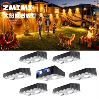 Lampă solară magnetică de exterior, impermeabilă, iluminare de perete pentru curte, gard și verandă, interior și exterior
