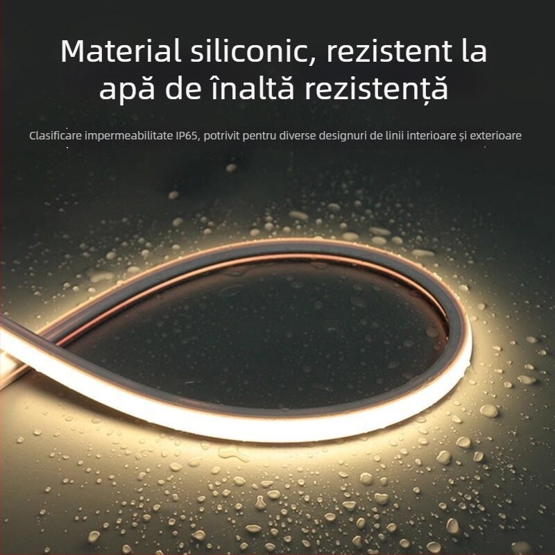 Bandă LED din silicon flexibil, bandă de iluminat încastrată, 12/24/220 V, IP65, 120 LED-uri (2835)