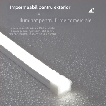 Bandă LED din silicon, 24V, impermeabilă, flexibilă, pentru montaj în tavan interior și pentru exterior