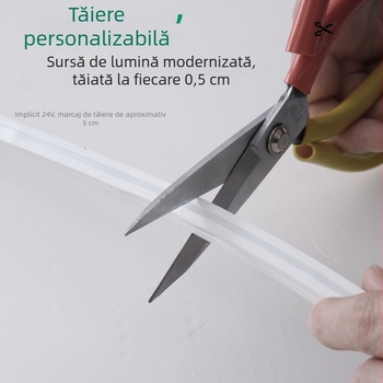 Bandă LED din silicon, 24V, impermeabilă, flexibilă, pentru montaj în tavan interior și pentru exterior