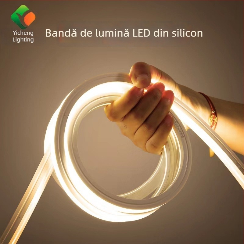 Bandă LED din silicon, 24V, impermeabilă, flexibilă, pentru montaj în tavan interior și pentru exterior
