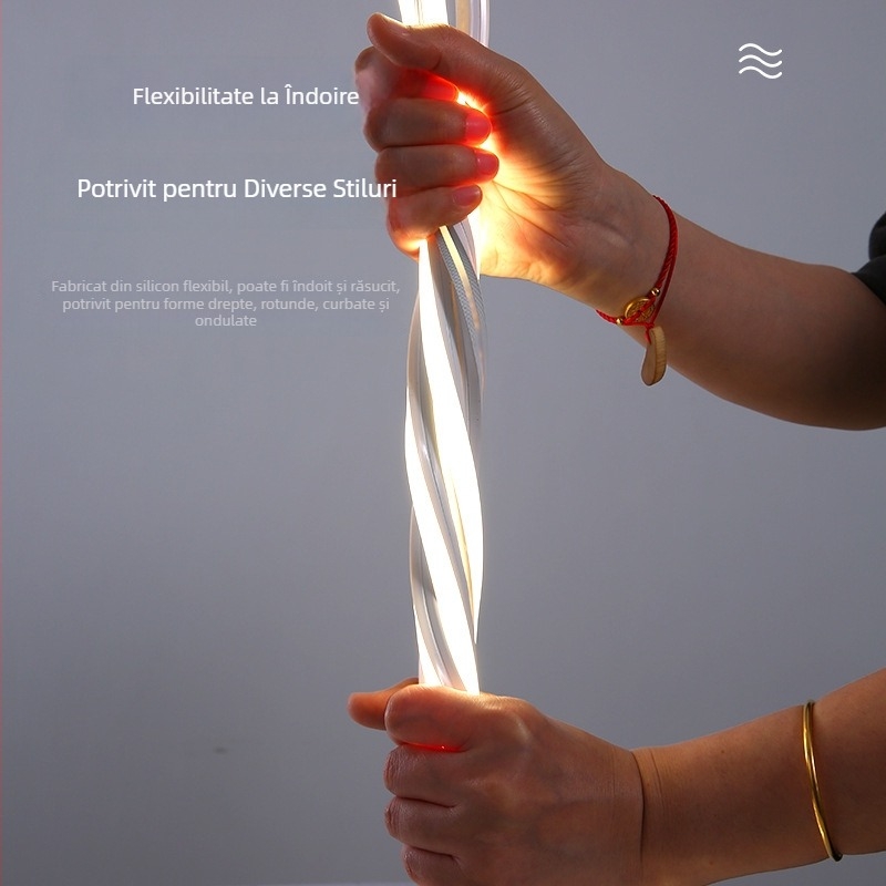 Bandă LED din silicon, 24V, impermeabilă, flexibilă, pentru montaj în tavan interior și pentru exterior
