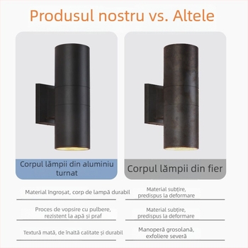 Lampă LED pentru perete exterior, impermeabilă, cu două capete, spot bidirecțional pentru intrarea vilei/hotelului