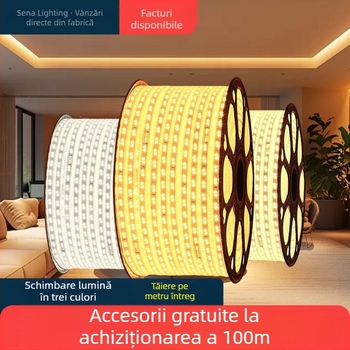 Bandă LED cu înaltă luminozitate pentru fundalul plafonului sufrageriei – iluminare interioară, fără reglaj al intensității, nu este rezistentă la apă