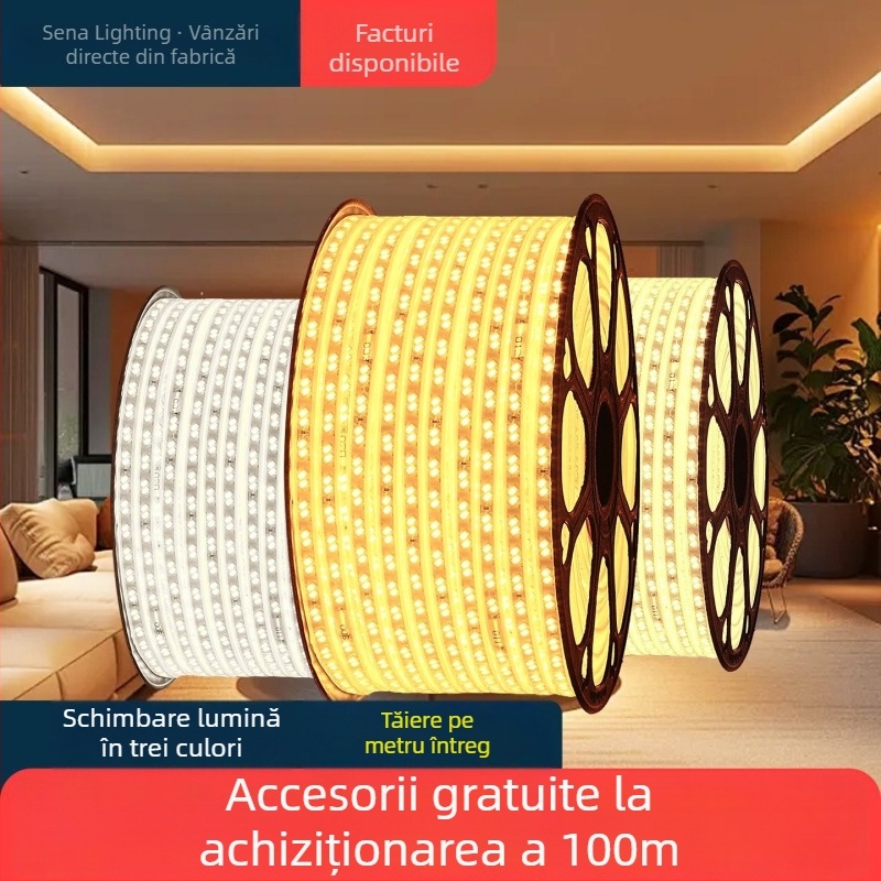 Bandă LED cu înaltă luminozitate pentru fundalul plafonului sufrageriei – iluminare interioară, fără reglaj al intensității, nu este rezistentă la apă