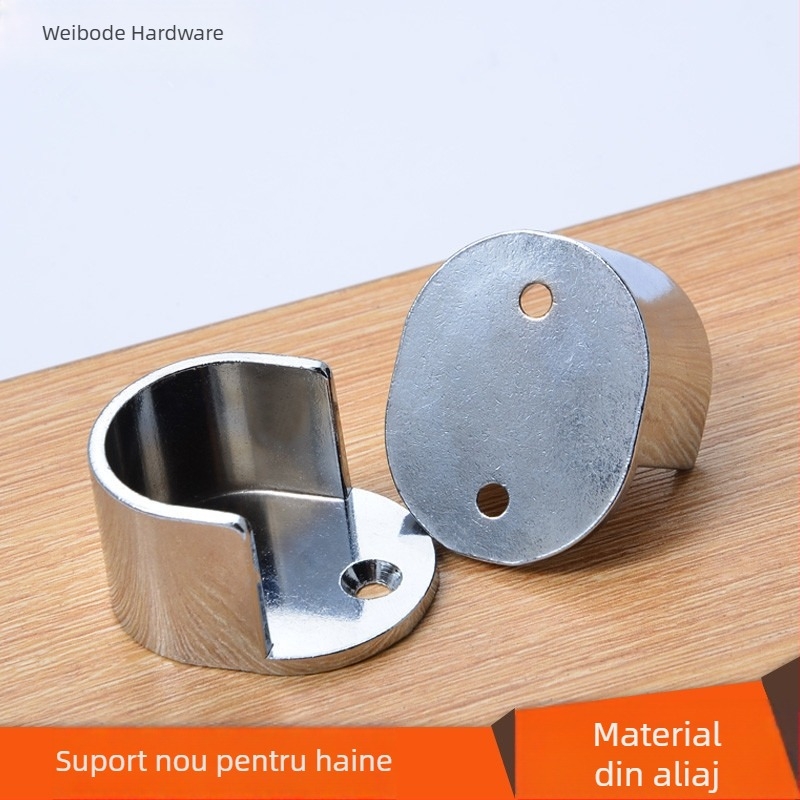 Suport flanșă 25 mm pentru dulapuri și garderobă, suport pentru șină de haine, hardware de mobilier durabil și îngroșat
