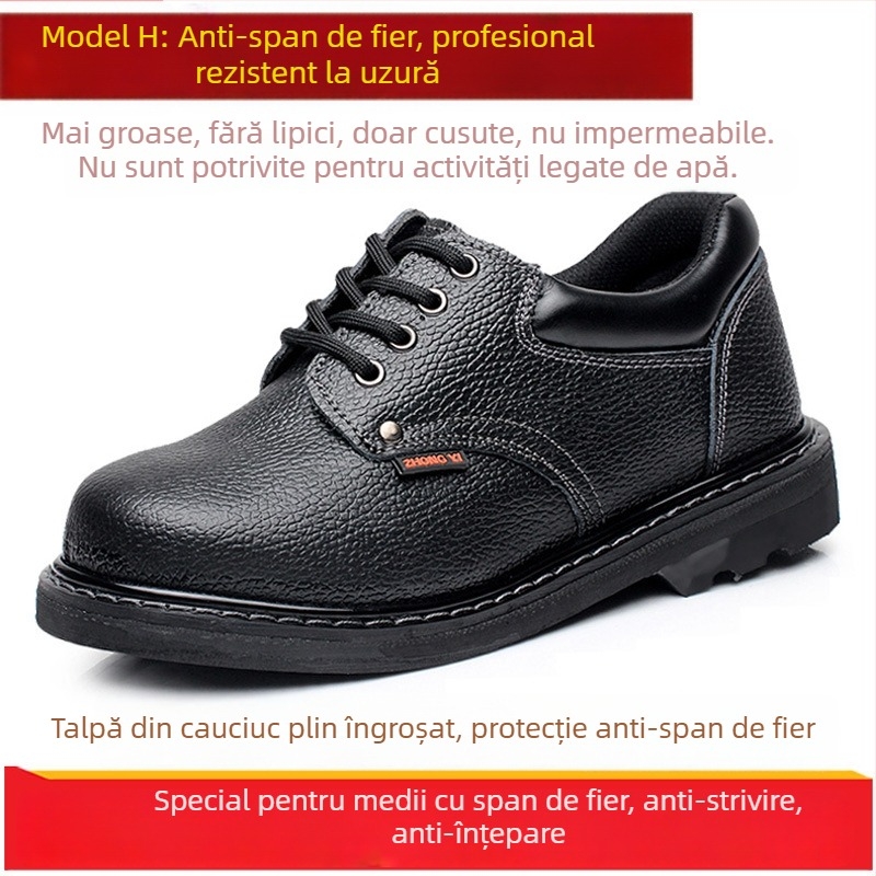 Pantofi de protecție pentru muncă pentru bărbați, vara respirabili, ușori, cu vârf din oțel, protecție la lovire și perforare, anti-odor