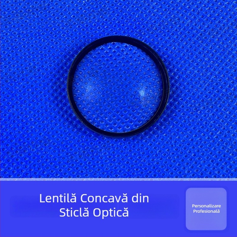 Lentilă concavă, diametrul 28 mm, distanța focală −60 mm, sticlă optic, lentilă cu prismă dublă pentru experimente studențești