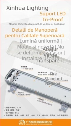 Corp LED T8 cu protecție tripla, set complet cu două tuburi, difuzor antiexplozie, impermeabil, anti-aburire, praf-dust, tub purificator